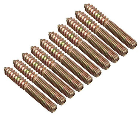 HALJIA 10 PCS M8 * 60mm Wood To Metal Screws Furniture Dowels Double Ended Head Fixing Bolts Thread Screw Stud