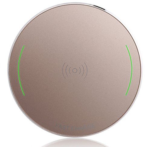 Freebily Fast QI Wireless Charger Quick Charging Pad Stand with USB Cable for Qi-Enabled iPhone Android Gold One Size