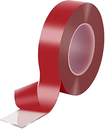 POPPSTAR doppelseitiges Klebeband (5 m x 38 mm x 2 mm) Acryl-Klebeband transparent