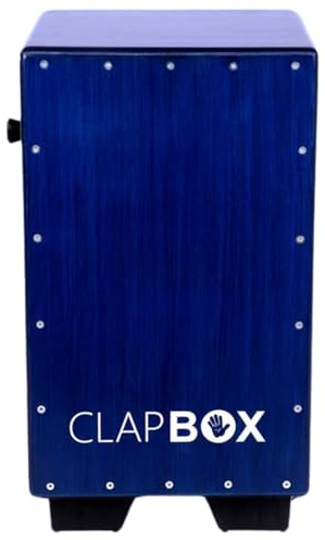 Clapbox Cajon Drum Oak Wood (H:20 W:12 L:12) - NOT MADE IN CHINA - 3 Internal Snares with adjustable feature | Most Popular Cajon Brand Online (Blue, CB40)