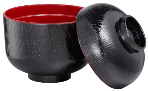 Yardwe 2pcs Japanese Miso Soup Bowls with Lid Ramen Bowls Small Rice Bowls Serving Bowls Noodle Bowls