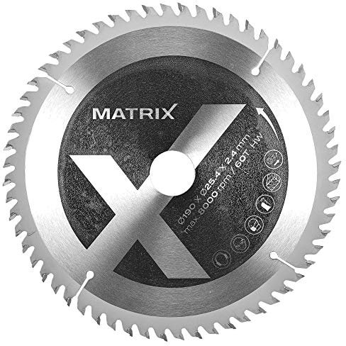 Matrix Sägeblatt Ersatzsägeblatt Kreissägeblatt 190 x 24,4 für Kappsäge Gehrungssäge Tauchsäge Kreissäge HW 60 Zähne mit Reduzierstück