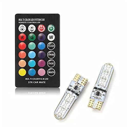 Luci a LED 12V T10 W5W Auto in silicone RGB 12 Cob LED laterale a cuneo a cuneo a cuneo a cupola a cupola lampada da lettura flash strobe decorazione luci remoto per camera