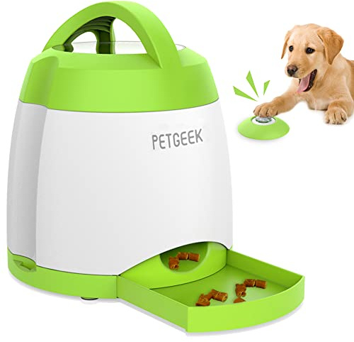PETGEEK Automatic Cat Feeders, IQ Training Dog Treat Dispenser - Dog Treat Toy Interactive Memory Training Toy, Interactive Dog Toys for Small to Large Dogs, Green 1