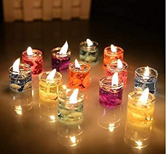 S.R.BROTHERS Lot de 12 bougies chauffe-plats en gel pour décoration de fête sans fumée longue durée pour Diwali