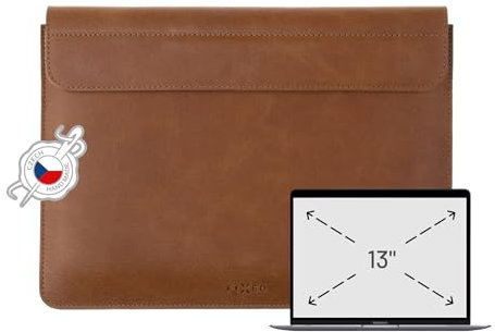 FIXED Oxford für MacBook | Ledertasche aus ital. Echtleder | Handgenäht in Tschechien (MacBook Air 13, Brown)
