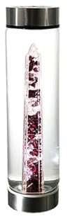 Be Water Glass Crystal Water Bottles - Citrine - Abundance - Amethyst - Clarity - Rose Quartz - Harmony (Passion - Garnet)