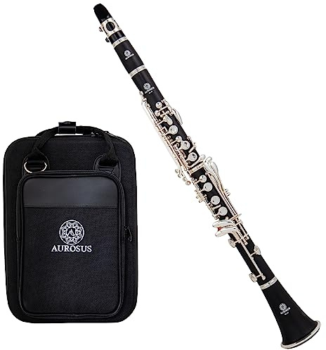 Aurosus DC-S7 Plateau-Mechanismus – verdeckte Löcher, 17 versilberte Schlüssel-Klarinetten zum Spielen im Freien im Winter, für Spieler mit sehr kleinen Händen, Klarinette mit geschlossenem Loch und
