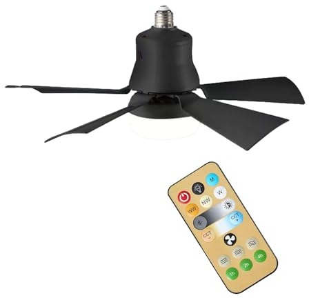 SUIOPPYUW ABS Lüfterlichtsteuerung Windkühlungslüfterlicht für Lösungen Lichtventilatoren elektrisch mit DREI Farbeinstellungen LED Licht, Schwarz