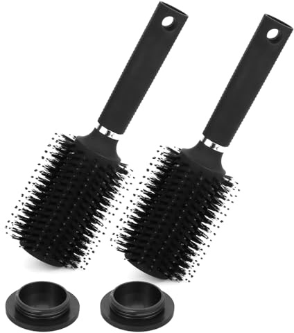 QWORK Diversion Safe Hair Brush - Discreet Hidden Compartment for Money, Jewelry, and Valuables, for Home and Travel Security, 2 Pack