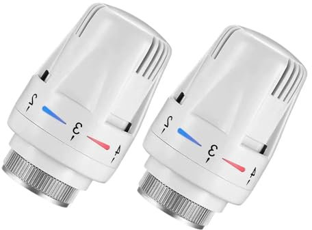 2 Pcs Thermostatic Radiator Heads Automatical Temperature Control Heads Anti Freeze Radiator Valve Heating Systems for Home Office