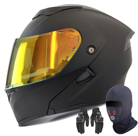 GNIUBBDB Casque de Moto modulaire intégral pour Adultes Hommes et Femmes Casque de Moto Rabattable homologué ECE avec Double Pare-Soleil A-7,XXXL (65cm)