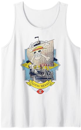 One Piece Going Merry Chapeau de paille Pirates Anime Débardeur