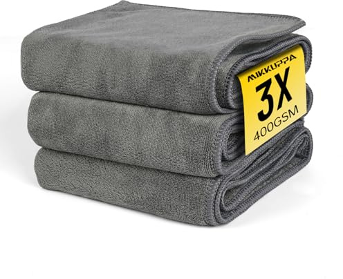 MIKKUPPA Mikrofasertücher Auto, 400 GSM Premium Autotücher,30x60 cm,3er Set
