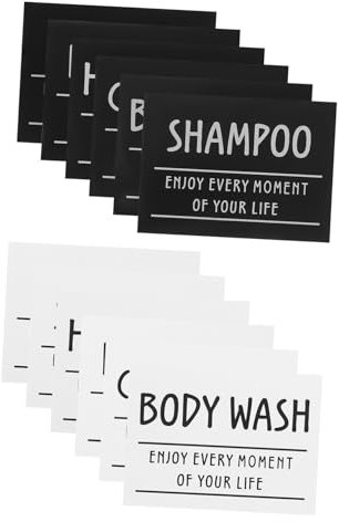 MUSISALY Étiquettes Pour Bouteilles De Shampoing 12 Pièces Étiquettes Autocollantes Pour Bouteilles De Salle De Bain Autocollants Pour Organisation De Beauté