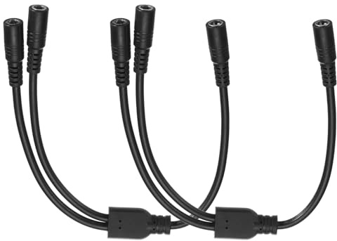 sourcing map 2 Pcs DC Cable Splitter, 12.6 10A 1 DC5521 Female to 2 DC5521 Female Splitter Adapter Cable, 1 to 2 Splitter Cord for CCTV Cameras, DVR, Power Supply
