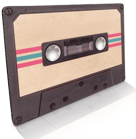 Fussmatte innen & außen 50x70cm - flach & rutschfest - Retro Kassette - Waschbare Türmatte für saubere Schuhe & stylisch modernen Eingangsbereich