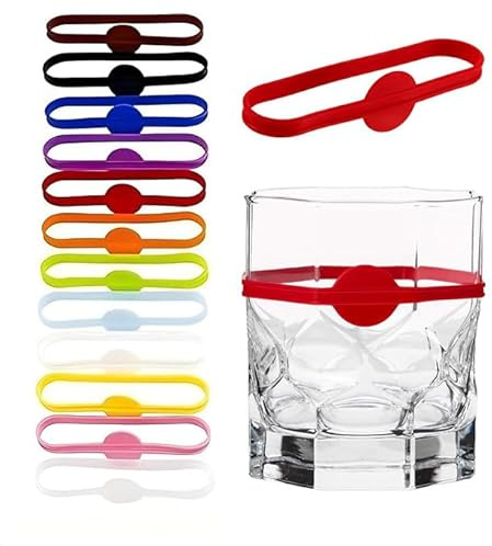 Stretchable Drink Markers 36 Pcs Reusable Silicone Wine Glass Charms 12drink Identifiers For Glasseswith Non Slip Grips For Wine Glass Topper Wine Drink Labels Party, Cocktail Party Solution For Guest