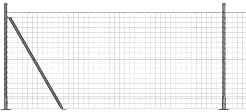 vidaXL Euro Zaun mit 13 Flanschpfosten 0.8x25 m verzinkter Stahl
