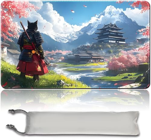 MTG Tapis de jeu MTG Tapis de jeu MTG (60 cm x 35 cm, art original, antidérapant, base en caoutchouc et bords cousus, Commander TCG enroulable et pliable tapis pour cartes (pas de zone non zone)