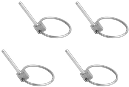 Begino 4Pcs 1/8 x 1-3/8 Stainless Steel Linch Pins with Ring - Quick-Release Round Cotter Pins for Trailers, Trucks, Boat, Kayak, Mower & Trolley Hardware