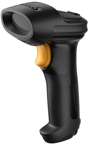 Inateck Streckkodsskanner 2D Bluetooth, trådlös QR-kodsskanner, trådlös handskanner med AI-app & SDK, 1 laddning 180 dagars standby, automatisk snabb och exakt skanning, svart, BCST-72