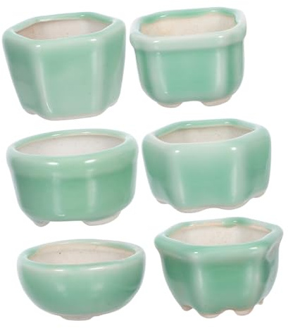 BESPORTBLE 6 Piezas Tiestos para Cactus y Plantas Pequeñas Macetas Creativas de Barro para Decoración de Mesa Interiores