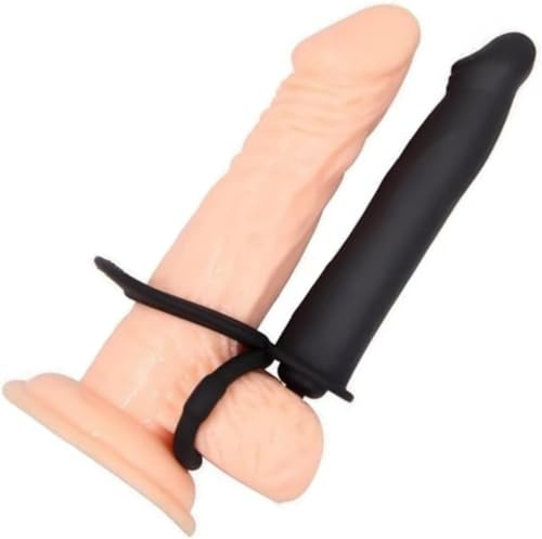 Strap On Penis Butt Plug Vibrator with Cock Ring Delay Anus Plug Silicone Double Penetration Realistic Dildo Massager Anal Plug for Male Man Women Couples Adult Sex Toys