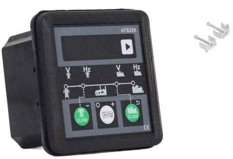 Haofy Controlador de Interruptor de Transferencia Automática, Doble Potencia IP54, Resistente Al Agua, Pantalla ATS, Panel de Control LED para Respaldo de Electricidad