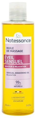 Natessance -Huile de Massage Éveil Sensuel – Texture Sèche & Glissante – Moment de Détente & Bien‑Être – Tous Types de Peaux – 250ml