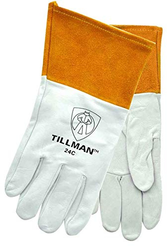 Tillman Pearl and Gold Top Grain Kidskin Unlined Welders Gloves