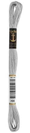 Anchor Sticktwist 4635000-00398 grau Stickgarn, 100% Baumwolle