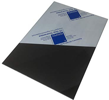 Acrylplatte, A4 (297 mm x 210 mm), 3 mm dick, Kunststoffplatte für Handwerk, Modellbau, Unternehmen, Haus und Garten, Farbe: Schwarz