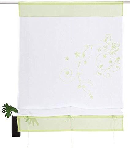 My Home Bändchenrollo Bestickt mit Tunneldurchzug + Zubehör H/B 140x100 cm