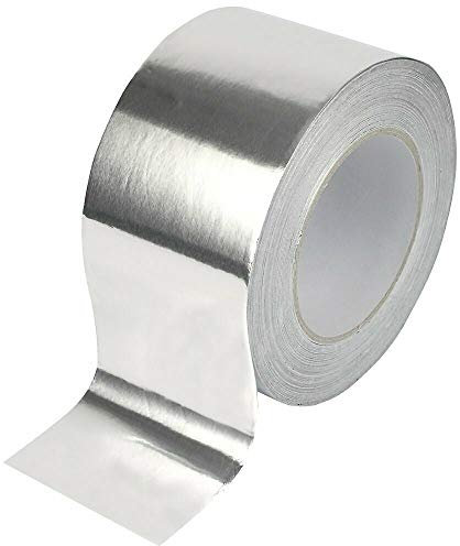 KafTon Aluminium Foil Self Adhesive Tape 75mm x 50m Multiple Use Duct, Insulation Tape for Insulating Pipe Repair Sealing Heat Resistant Hot Cold Air Heavy Tape Silver