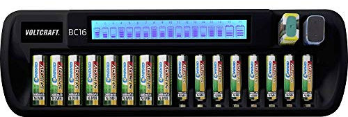 VOLTCRAFT BC16 Rundzellen-Ladegerät NiMH, LiIon Mignon (AA), Micro (AAA), 9 V Block