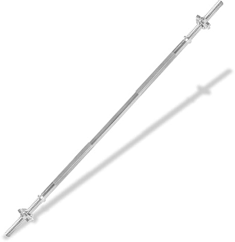 SPRINGOS skivstång | Ø 25 mm | tandat handtag | Max. Ladda 140 kg | styrketräning | kroppspump (silver 120 cm)