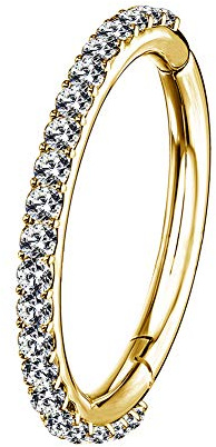 OUFER 16G Rostfreier Stahl Knorpel Ohrringe Fünf Petal Clear CZ Blume Tragus Helix Earrings Knorpel Ohrstecker