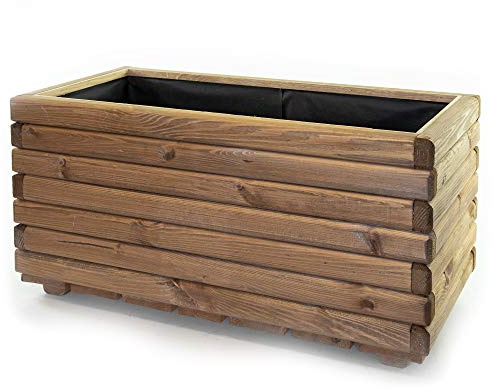 Holzfee Pflanzkasten Akzent 80 x 40 x 40 cm Kiefer dunkel geölt Holz Hochbeet