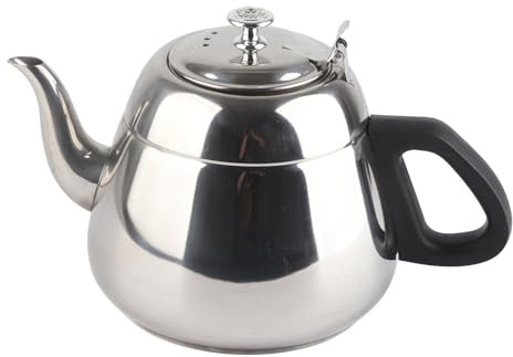 MAGT Teekanne mit Siebeinsatz, 2L Edelstahl Kaffeekanne Herd Topf Teekannen Große Kapazität Teegeschirr Heißwasserkessel (2L)
