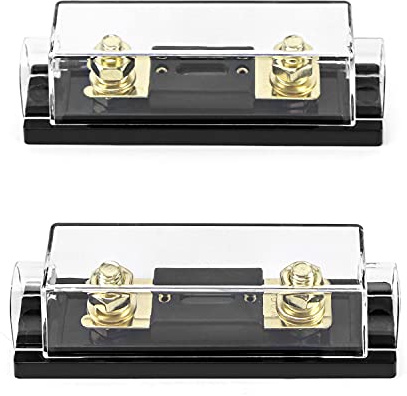 QWORK® ANL Sicherungshalter 0/2/4 Gauge mit 100 Amp ANL Sicherung, 2 Stück