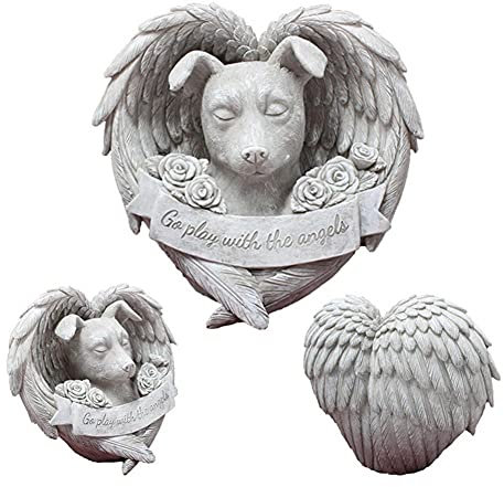 WJBABJ Engel Hund Memorial Statue Home Decor Harz Hund Schlafen in Engel Flügel Decor Figuren für Innenausstattung Dekoration für Garten
