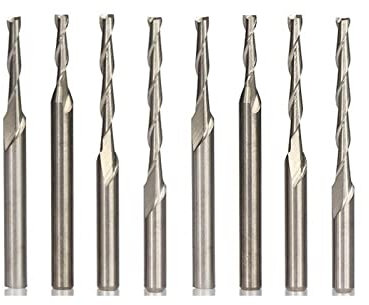 Drill Bit 10 Pieces of 2.0 mm Diameter 2-Blade Flat-end milling Cutter helical milling Cutter CNC Micro end Mill-2.0xD3.175x22