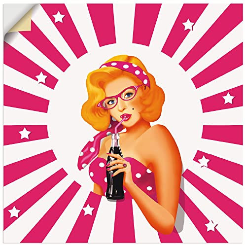 ARTland Wanddeko Wandtattoo selbstklebende Vinylfolie Marilyn Frau Rockabilly Pin up Girl 50er Jahre Retro T6HY