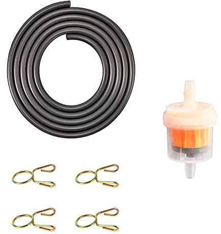 Filtro Gasolina Moto - Potencia y Eficiencia en Cada Gota, Filtro de Combustible Universal para Minimoto de Gasolina, Mini Bike, Quad Gasolina, Moto 2T, Pit Bike (1 Filtro, 1 Tubo 8mm 30cm, 4 Clips)