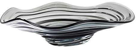 TOMYEUS Obstkörbe Moderne Modeglasfruchtschale Einfache Wellblech Fruchtschale Licht Luxus großer Kapazität Hausaufbewahrungsdekorationen Obstschale (Color : B)