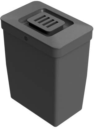 LM 530 ECO Cubo de basura orgánico para cocina con tapa, 8 litros, de plástico reciclado, antracita (15 x 23 x 28,5 cm), ideal para instalar en un sistema de separación de cubos de basura, 8 l