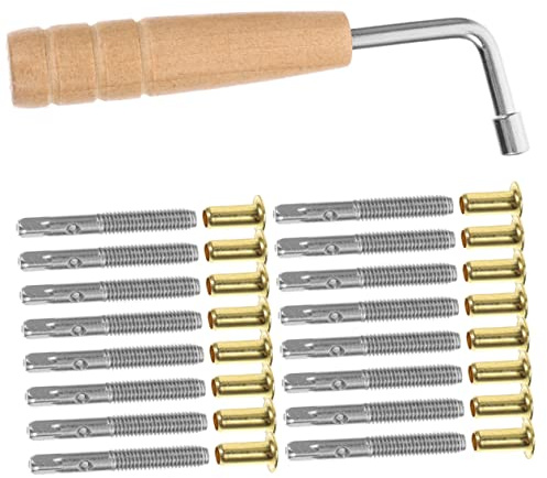 1 Satz Saitenstifte für Leierharfe mit Stimmschlüssel und Zubehör | Holz und Metall, Praktische Ausführung, für Leierspieler, Satz mit Stift und Schlüssel