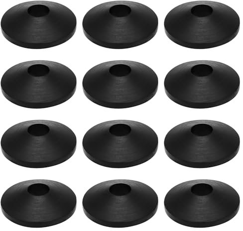 OTOTEC Lot de 12 joints fixes pour siège de toilette – Rondelles et joints antidérapants en caoutchouc noir