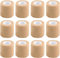 12 Pack Self Adhesive Cohesive Wrap Bandages 5cmX 4.5m, First Aid Tape, Elastic Self Adhesive Tape, Sports Wrap Tape, Bandage Vet Wrap for Sports, Wrist, Dogs, Athletic Tape